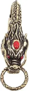 [OATIPHO] Retro Keychain Retro Keychain Hanging Bag Hanging Decoration Keychain Purse Charms for Handbags Keychain Pendant Ornament Dragon Head Car Keys Ornament Golden Copper
