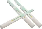 minkissy 3pc Stainless Steel Eyebrow Razor Set Compact Travel Grooming Tools for Women and Men Blade Green