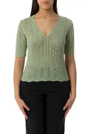 TWINSET Lurex Pointelle-Knit Jumper S,M Nude