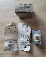 Vtg GE LIGHT SWITCH Switch #GE7633-2 3 Way AC Switch Pressure Lock Terminals NIP