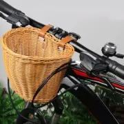 Classic Retro Design Bicycle Basket with Easy to Attach Faux Leather Strap