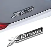 1PCS Xdrive Emblem Badge Sticker Bright Silver Compatible with 1 2 3 4 5 Series X1 X3 X5 X6 X7 Series M2 M3 M4 M5 M6 Series.etc Trunk Rear Replacement Accessories