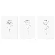 Set of Minimal Flower Line Drawings Wall Art #1