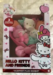 2025 Boxed Hello Kitty & Friends Plush Valentines Bouquet My Melody Cinnamoroll
