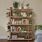 Koala Kirribilli Bookshelf, Warm Ash, Modern Curves Accent, Practical Storage Console, Easy Assembly