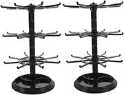 Sosoport 2pcs Rotating Keychain Display Stand Jewelry Organizer 3 Tier Retail Display Stand for Earring Necklace Bracelet Show
