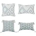 Woven Tufted Boho Throw Pillow Cover Geometric Pattern Cushion for Case Farmhous