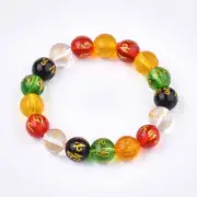 Natural Agate Mala Bead Bracelet Buddhist Stretch Bracelet Om Mani Padme Hum T75