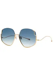 For Art's Sake Drape 12kt Gold-plated Round-frame Sunglasses - Blue Light ONE SIZE