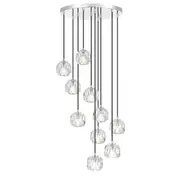 Zaha 10 Light Cluster Pendant Chrome & Crystal - ZAHA PE10-CHCR