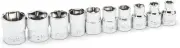 10 Piece 1/4" Drive 6 Point SAE Stubby Socket Set - 81395
