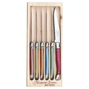 Laguiole Jean Neron 6pc. Steak Knife Set - Mixed Colour