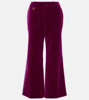 [Chloe] Chloé Cotton velvet cropped bootcut pants AU 12 purple