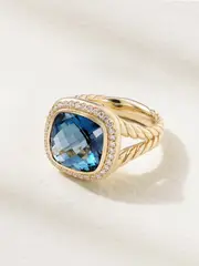 [David Yurman] David Yurman - Albion® 18-karat Gold, Topaz And Diamond Ring - Blue - 7 7 Blue