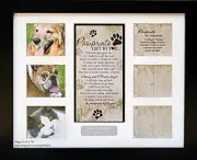 Pet Memorial Collage Frame for Dog ,Cat with Sympathy Pawprints Left by You Poem