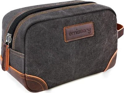 Toiletry Bag For Men, Leather And Canvas Toiletry Bags, Kit For Men, Travel