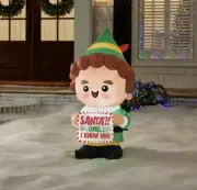 Gemmy 3.5 ft LED Stylized Buddy the Elf Banner Christmas Airblown Inflatable New