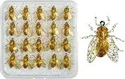 Fly Fishing Bait - 20X Simulated Bee-Shaped Fly Fishing Bait - Angling Tackle Gear with Storage Case for Freshwater Saltwater Deep Sea Lake River Pond