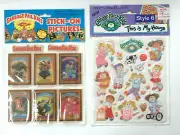 VINTAGE 80s GARBAGE PAIL KIDS + CABBAGE PATCH KIDS VINYL STICKERS - SUPER RARE!