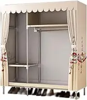 Polyester Portable Closets with Curtain Large Capacity Wardrobe Storage Lightweight Storage Organizer for Bedroom