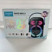 NEW Soundcore Anker Rave Neo 2 Portable Bluetooth Stereo Party Speaker 80W LED