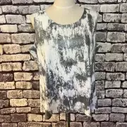 Chico's NWT Gray, Silver & White Tank Size XL Polyester & Spandex