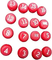 ａ aternee Tally Balls Pool Dice Red with White Number Billiards Number Dice Tally Ball Set for Billiard Hall Room Other Number Games