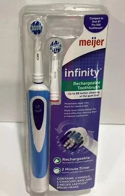 Infinity Rechargeable Electric Toothbrush w/Replacement Toothbrush Head New