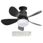 30W Ceiling Fan Light 3 Speeds LED Bulb Ceiling Fan (Black Large Remote)
