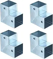 uxcell 2-Way Gazebo Brackets Kit, Right Angle Corner Bracket Woodworking DIY Post Base Kit for 1.3" Lumber for Outdoor Patio Gazebo Log Cabins (4 Pack)