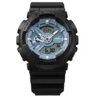 在飛比找momo購物網優惠-【CASIO 卡西歐】G-SHOCK 人氣雙顯/黑x冰藍/5