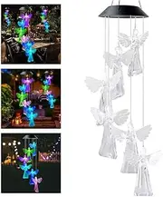 Windchimes outdoorsSolar Angel Wind Chime Light Elegant Wall Hanging Decor Ornament Outdoor GardenMemorial Wind Chimes