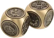 2pcs Brass Handball Office Unique Dice Office Gadgets Metal Dice Massage Handball Cool Gadgets Spinner for Adults Light Brown Metal