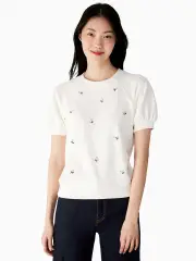 bee-embroidered pullover