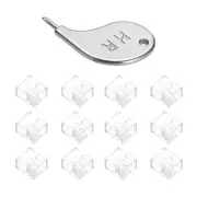12pcs Port Blocker Locking RJ45 Port/Dust PC Blocker Cap with Coded Key,White
