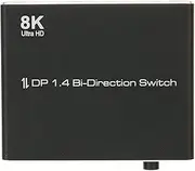 Displayport 1.4 Bidirectional Switcher Support Broadband 48GBPS, Fast Switching, 8K at 30Hz, 4K at 120Hz, 1080P at 240Hz HD Resolution