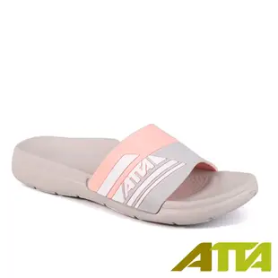 ATTA 運動風圖紋室外拖鞋-粉灰