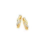 9ct Gold Diamond Infinity Huggie Earrings