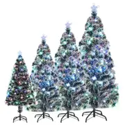 Christmas Tree Artificial Tree with LEDs Green and White Fibre Optic vidaXL