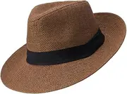 [Kisangel] Camping Outdoor Cowboy Style for Straw Stylish Fashion Casual Cap Bucket Dad Beach Foldable Male Hat Mens Simple Summer Hats Black Womens Women UV Sun Sunshade Outside Wide Men