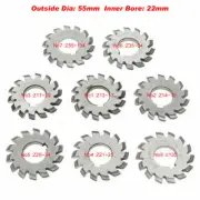 8Pcs/Set 22mm Inner 14.5° Bore HSS 8H Dp16 PA14-1/2 No1-8 Involute Gear Cutters