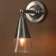 Otto Wall Sconce Antique Silver Brass / Glass - ELPIM31376GLAAS