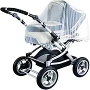 HOMOBABE Stroller Mosquito Net Portable White Encryption Insect Protection Cover for Travel Breathable Design Fits Standard Strollers and Carriers Ensures for Your