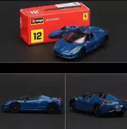 Bburago 1:64 Blue Ferrari 458 Spider Racing Sport Model Toy Diecast/ Diorama
