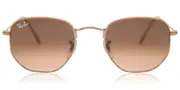 Ray-Ban RB3548N Hexagonal Metal Flat Lenses 9069A5 Men's Sunglasses Brown Size 51