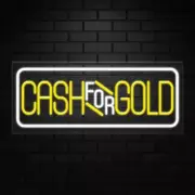 Cash for Gold Sign for Window/Wall Displays | LED Flex Neon | 32"W x 13"H x 1"D