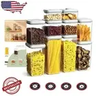 Stylish Airtight Food Storage in 10 Clear Containers - Perfect for Neat Pantries