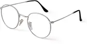 ADEWU Classic Glasses Blue Light Filter Without Prescription Round Computer Glasses Metal Frame Women Men, silver