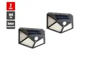 2pk 100 LED Solar Light Outdoor Garden Light Solar Motion Sensor Flood Light Security Wall Light Waterproof