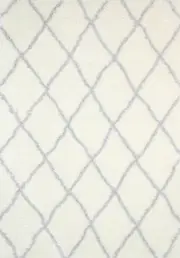 Winsome Cream and Silver Diamond Rug
